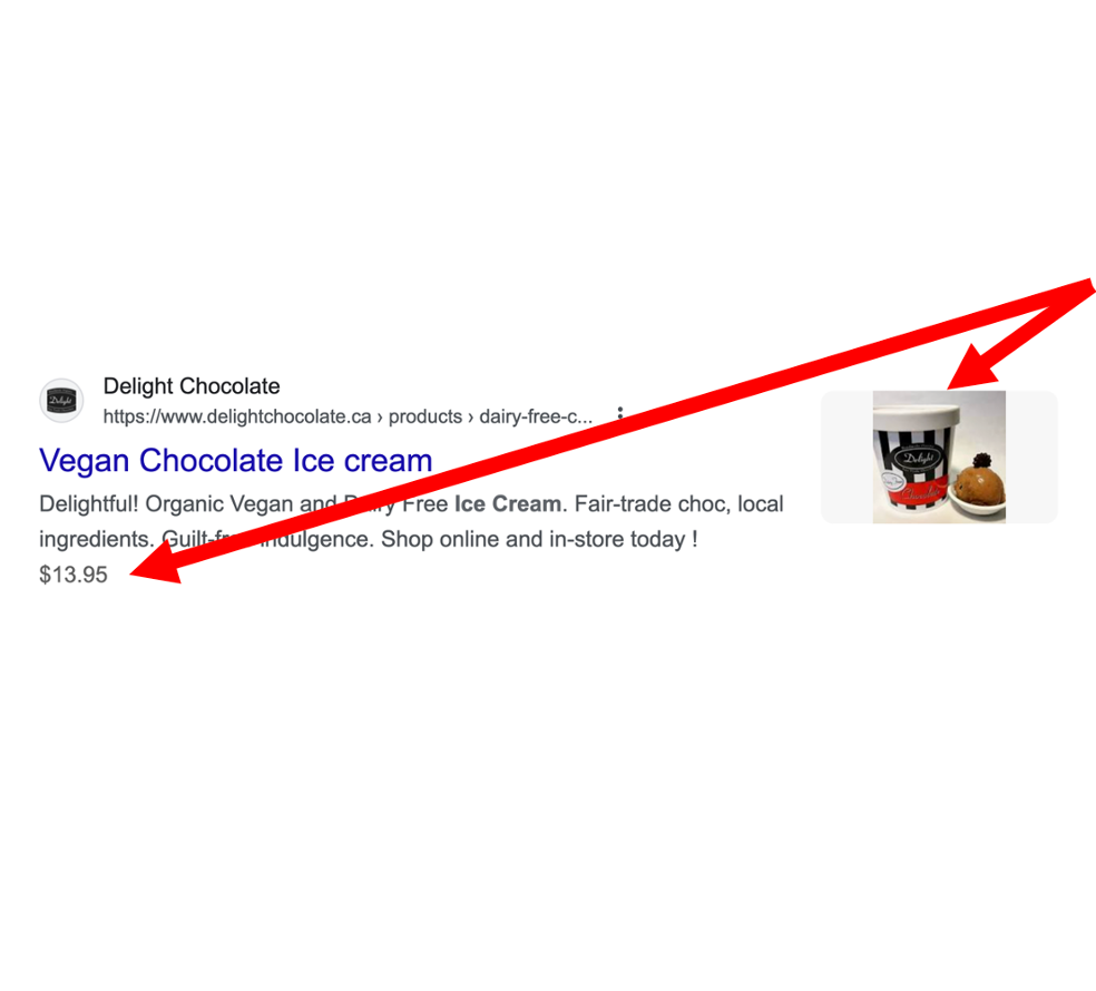 Example of Google Ranking Listing